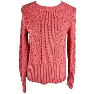 Gap Cable Knit Wool Blend Sweater Rosewood Pink XS